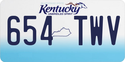 KY license plate 654TWV