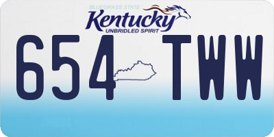KY license plate 654TWW