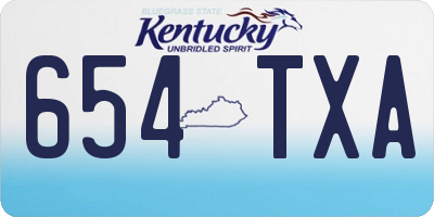 KY license plate 654TXA