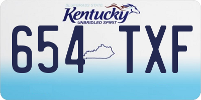 KY license plate 654TXF