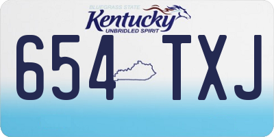 KY license plate 654TXJ