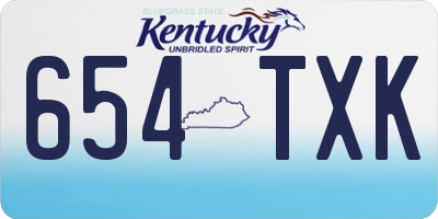 KY license plate 654TXK