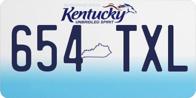 KY license plate 654TXL