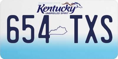KY license plate 654TXS