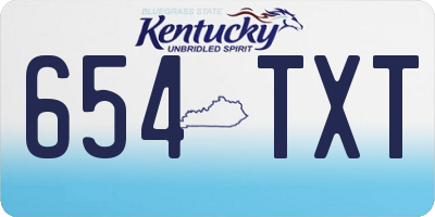 KY license plate 654TXT