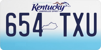 KY license plate 654TXU