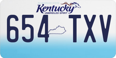 KY license plate 654TXV