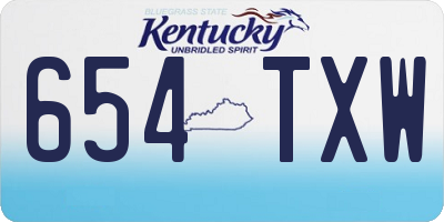 KY license plate 654TXW