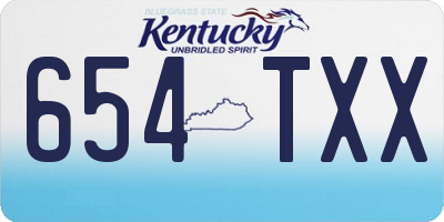 KY license plate 654TXX