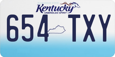 KY license plate 654TXY