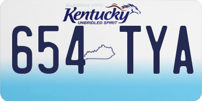 KY license plate 654TYA