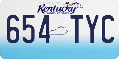KY license plate 654TYC
