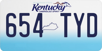 KY license plate 654TYD