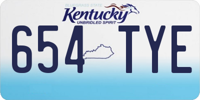 KY license plate 654TYE