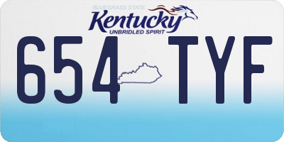 KY license plate 654TYF