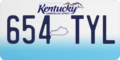 KY license plate 654TYL