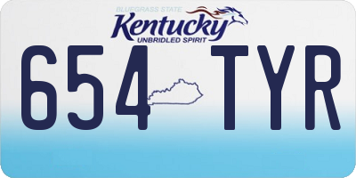 KY license plate 654TYR