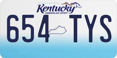 KY license plate 654TYS