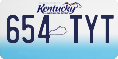 KY license plate 654TYT