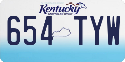 KY license plate 654TYW