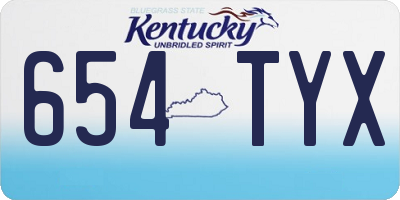 KY license plate 654TYX