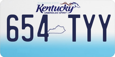 KY license plate 654TYY