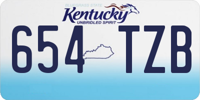 KY license plate 654TZB