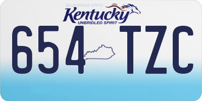 KY license plate 654TZC