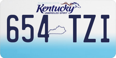 KY license plate 654TZI