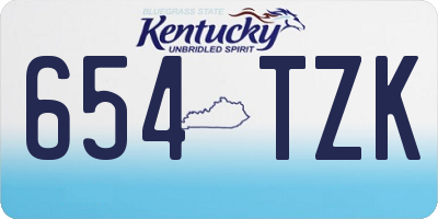 KY license plate 654TZK