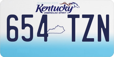 KY license plate 654TZN