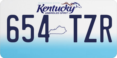 KY license plate 654TZR