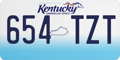 KY license plate 654TZT