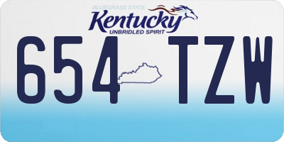 KY license plate 654TZW