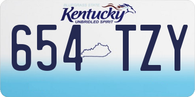 KY license plate 654TZY