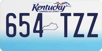 KY license plate 654TZZ
