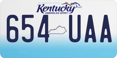 KY license plate 654UAA