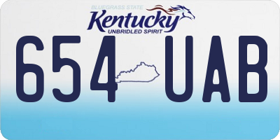 KY license plate 654UAB