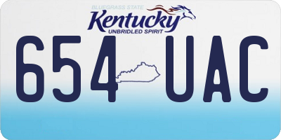 KY license plate 654UAC