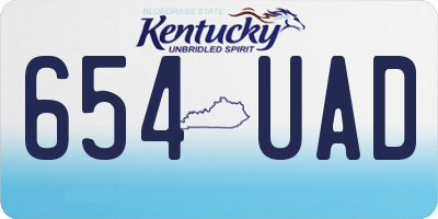 KY license plate 654UAD