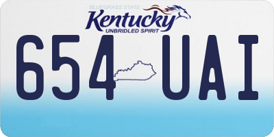 KY license plate 654UAI