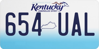KY license plate 654UAL