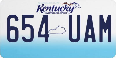 KY license plate 654UAM