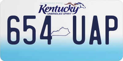 KY license plate 654UAP