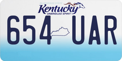 KY license plate 654UAR