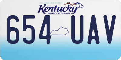 KY license plate 654UAV