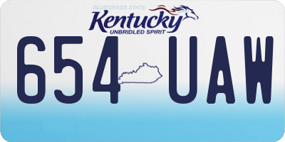 KY license plate 654UAW
