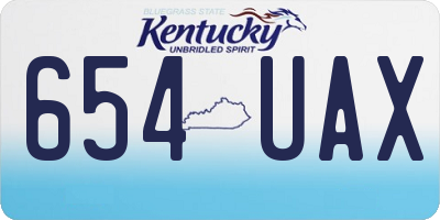 KY license plate 654UAX