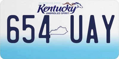 KY license plate 654UAY