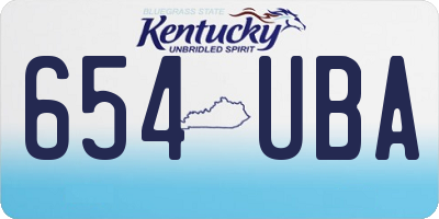 KY license plate 654UBA